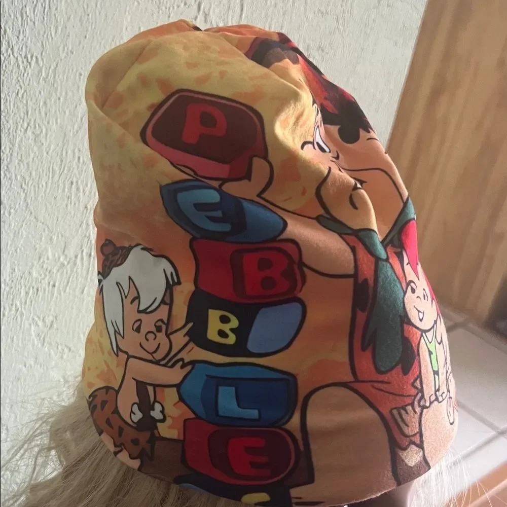 #1213=Unisex Flintstones Beanie - Orange and Red